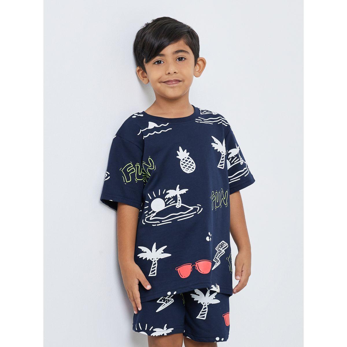 طقم منسق من شورت وتيشيرت مُطبغ-boys-clothing-setsandcoords-image-2