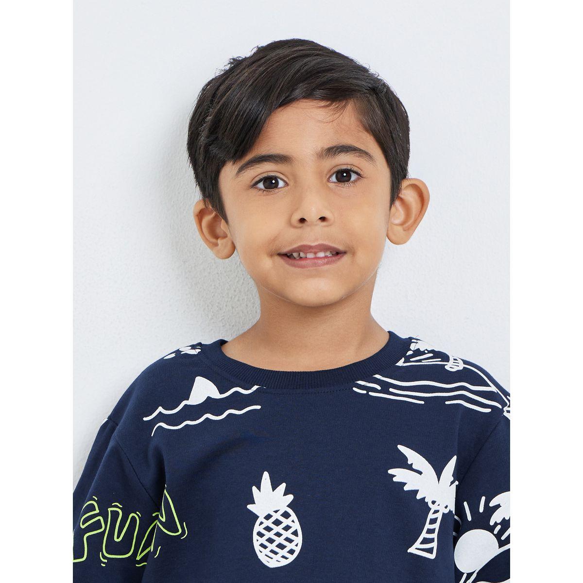 Styli Boys Blue Tropical Print T-Shirt and Shorts Set-boys-clothing-setsandcoords-image-4