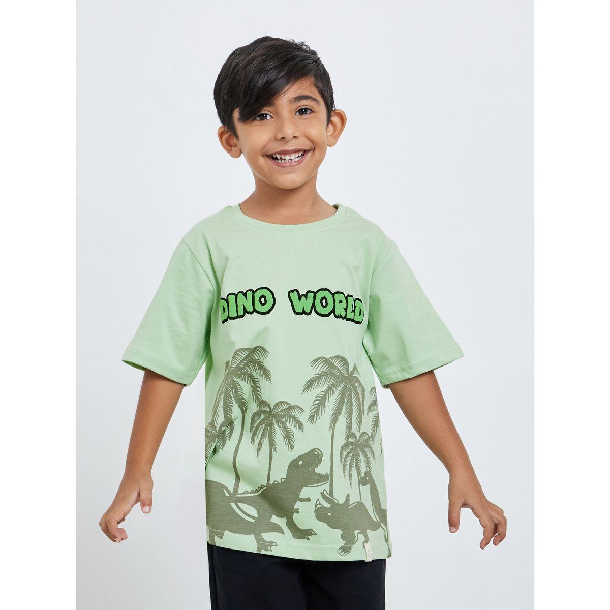 Styli Boys Dino Graphic Print T-Shirt-boys-clothing-tshirtsandpolos-image-1