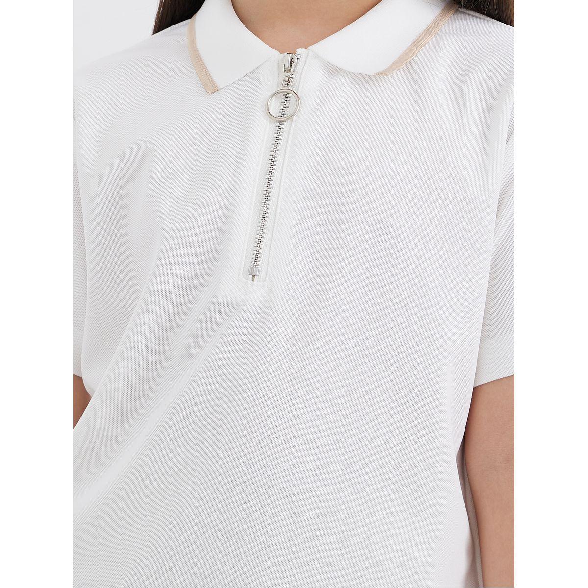 Styli Plain Polo T-Shirt and Pleated Skirt Set-girls-clothing-setsandcoords-image-3