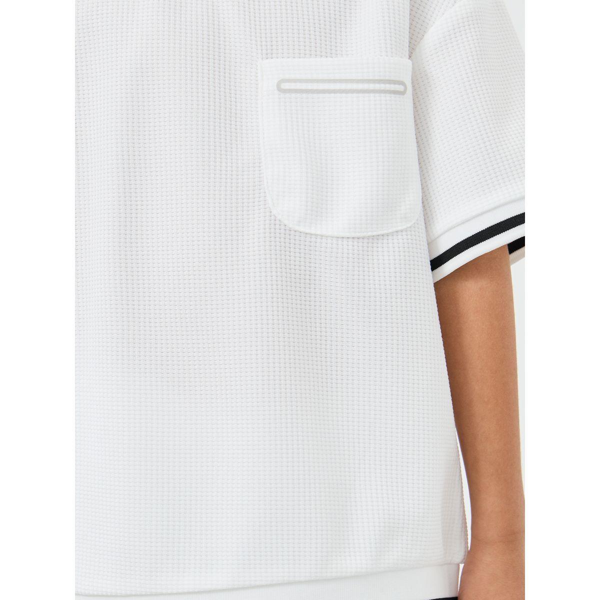 Styli Contrast Tipping Waffle Knit T-Shirt and Shorts Set-boys-clothing-setsandcoords-image-3