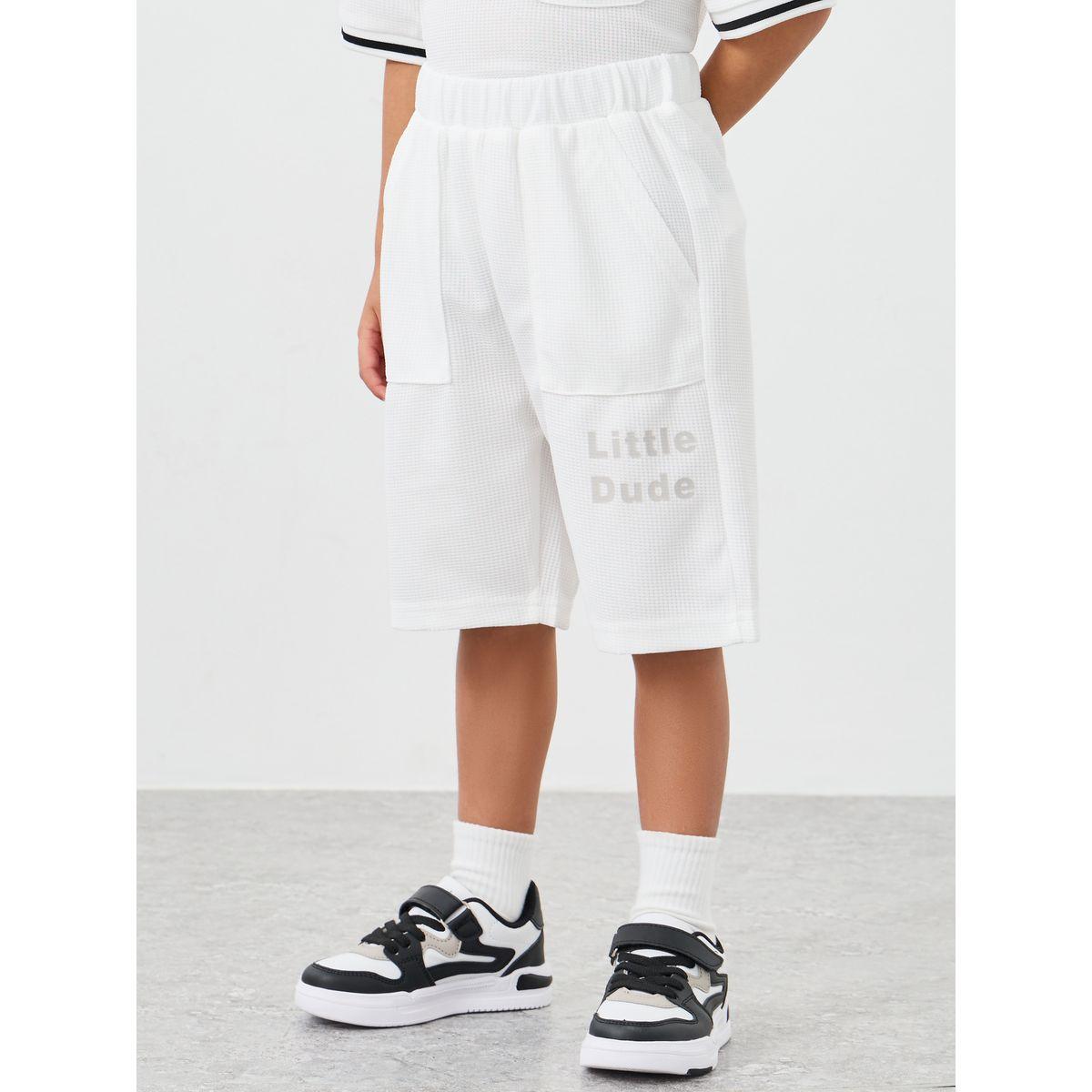 Styli Contrast Tipping Waffle Knit T-Shirt and Shorts Set-boys-clothing-setsandcoords-image-5