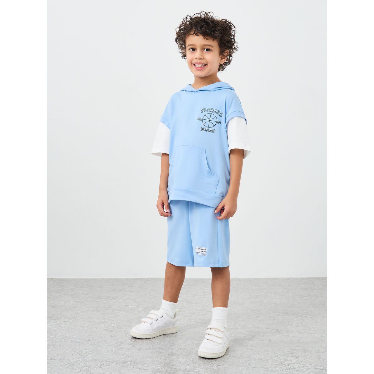 Styli Hooded Oversized T-Shirt and Shorts Set-boys-clothing-setsandcoords-image-2
