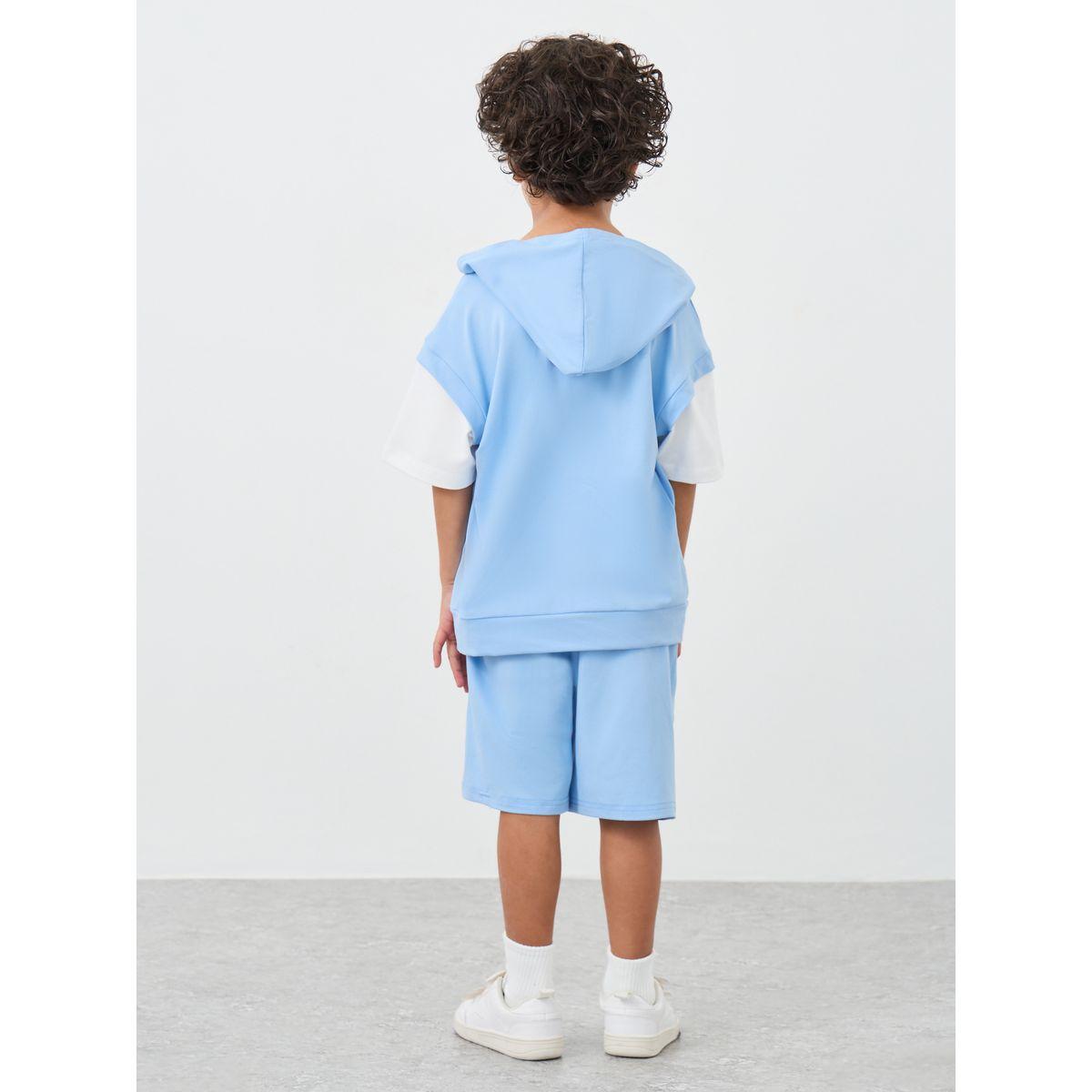 طقم منسق من شورت وتيشيرت فضفاض بياقة هودي-boys-clothing-setsandcoords-image-6