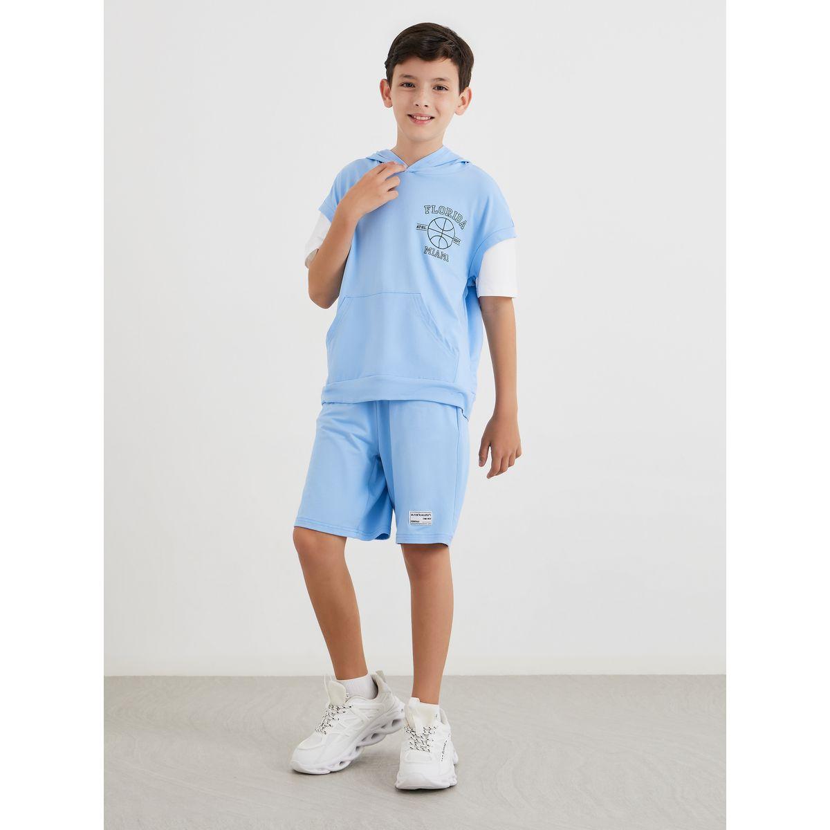 Styli Hooded Oversized T-Shirt and Shorts Set-boys-clothing-setsandcoords-image-1