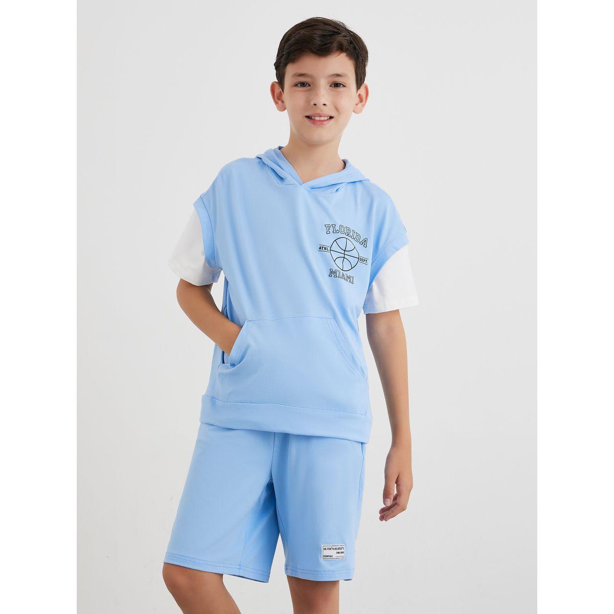 Styli Hooded Oversized T-Shirt and Shorts Set-boys-clothing-setsandcoords-image-2
