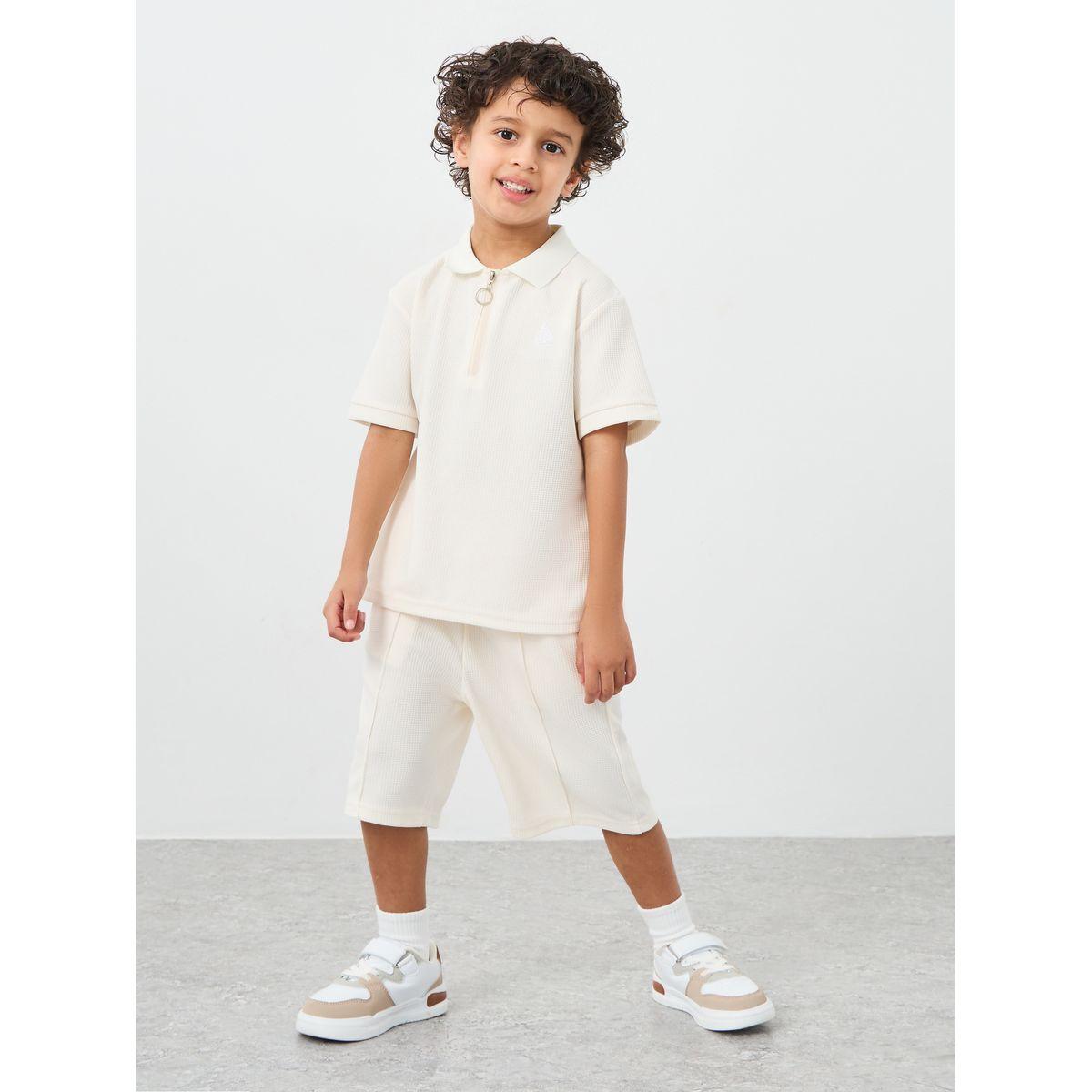 Styli Plain Polo T-Shirt and Shorts Set-boys-clothing-setsandcoords-image-1