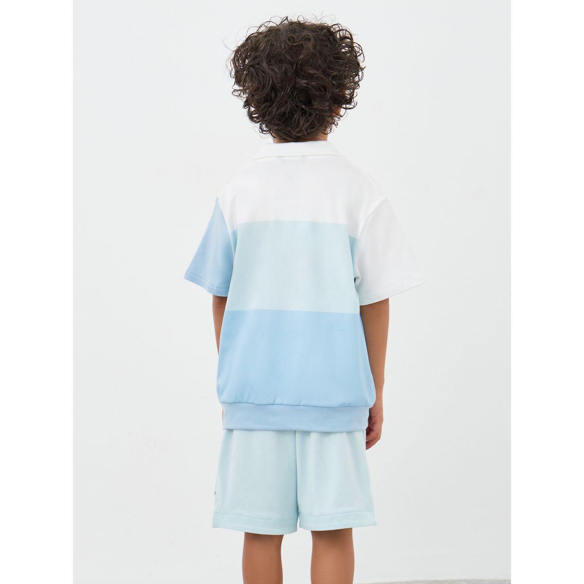 Styli Color Block Polo T-Shirt and Shorts Set-boys-clothing-setsandcoords-image-5