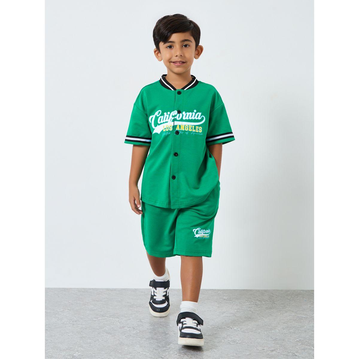 Styli Boys Green Graphic Print T-Shirt and Shorts Set-boys-clothing-setsandcoords-image-1