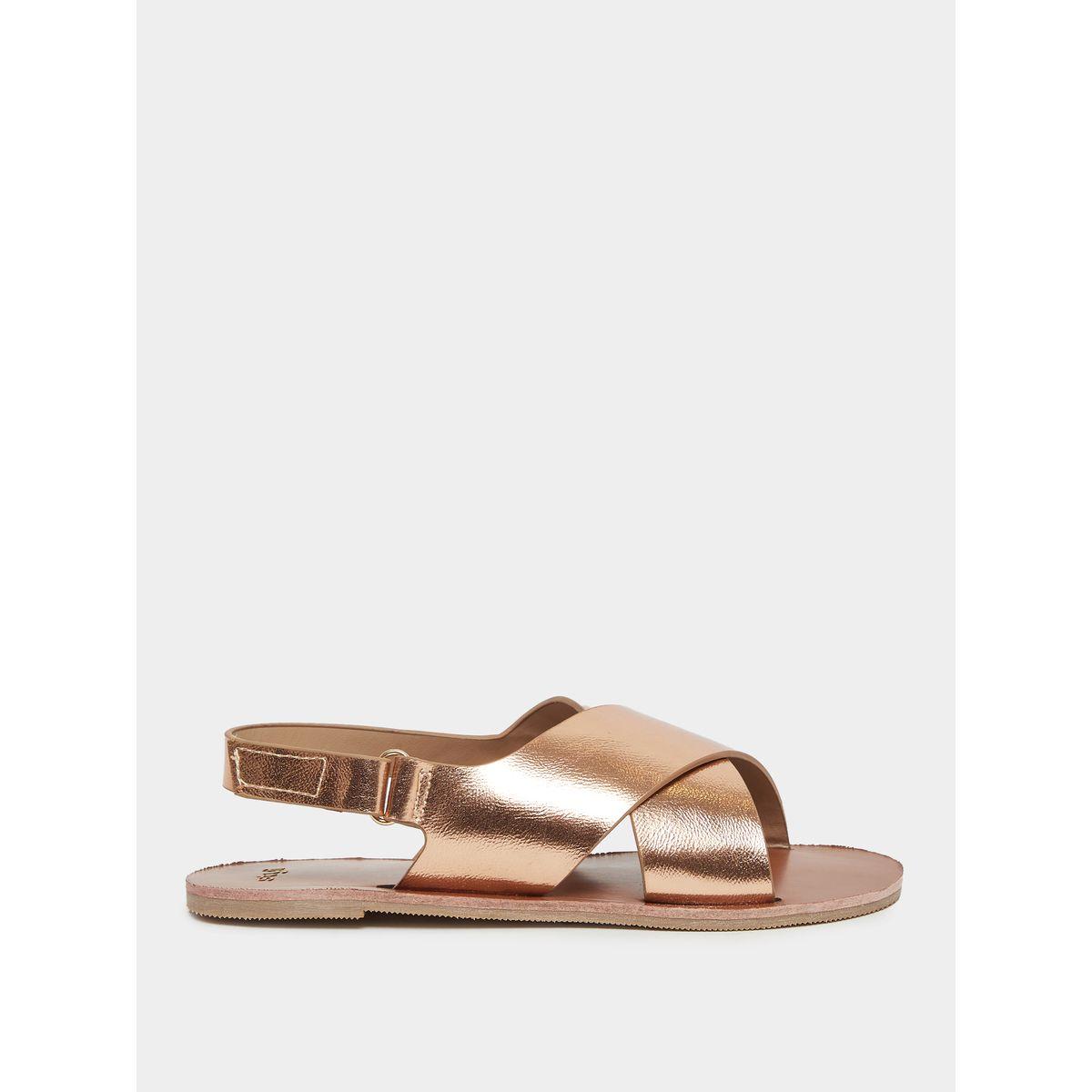 Styli Solid Buckle Detail Flat Sandals-girls-shoes-sandals-image-1