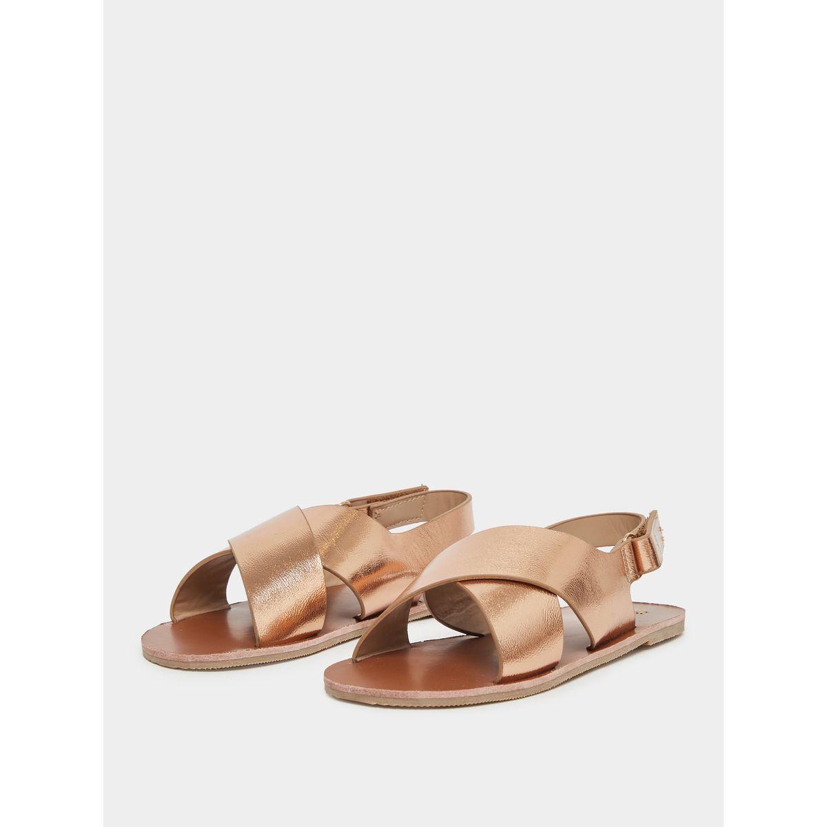 Styli Solid Buckle Detail Flat Sandals-girls-shoes-sandals-image-2