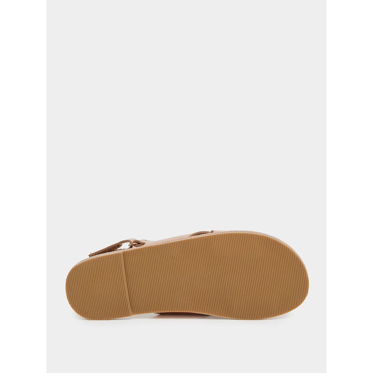 Styli Solid Buckle Detail Flat Sandals-girls-shoes-sandals-image-6