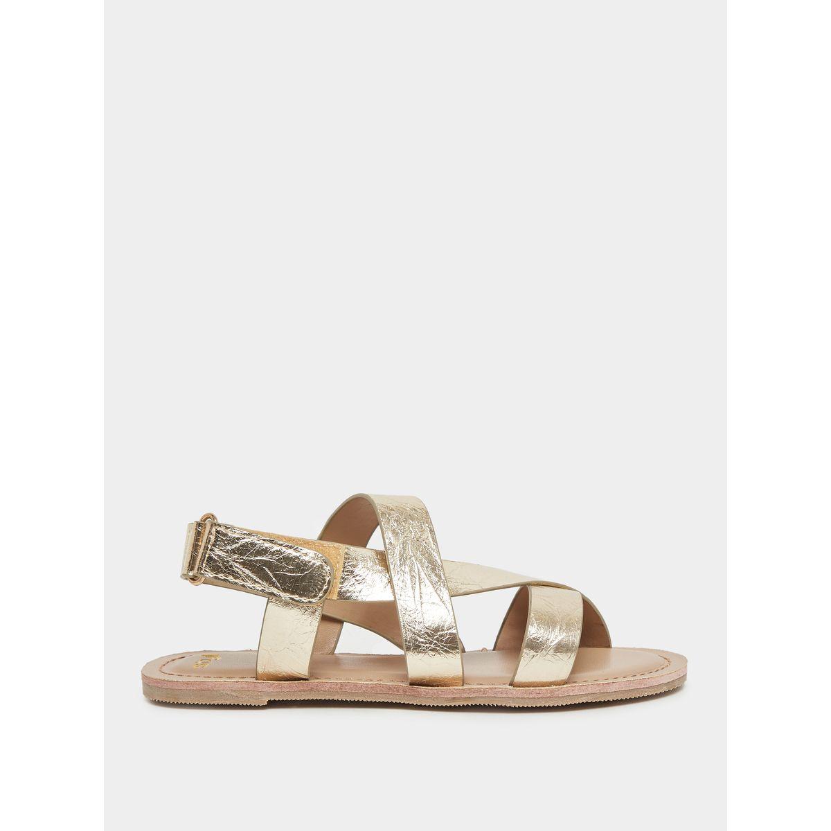صندل فلات سادة بتفاصيل مُنمقة-girls-shoes-sandals-image-1