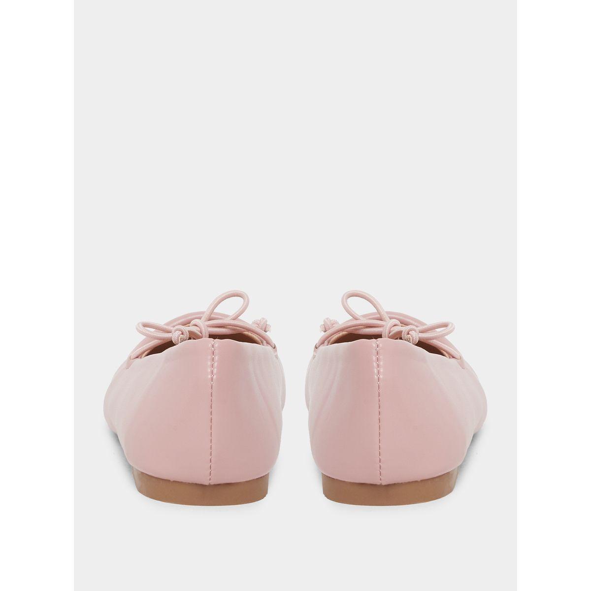Styli Solid Slip-on Ballerinas with Bow Tie Detail-girls-shoes-ballerinas-image-4