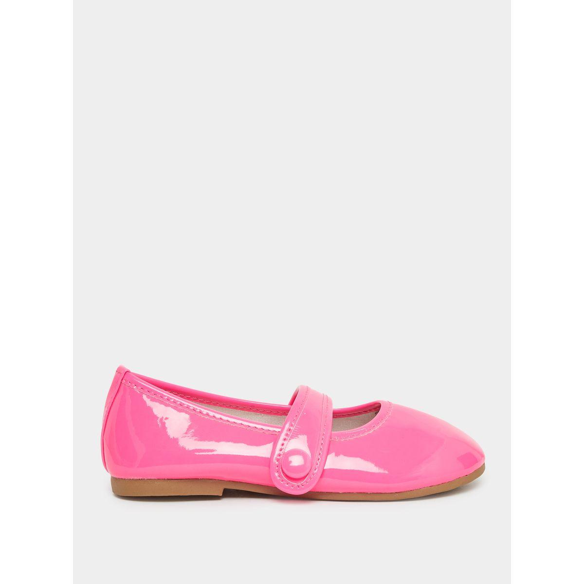 Styli Solid Ballerinas with Hook and Loop Closure-girls-shoes-ballerinas-image-1