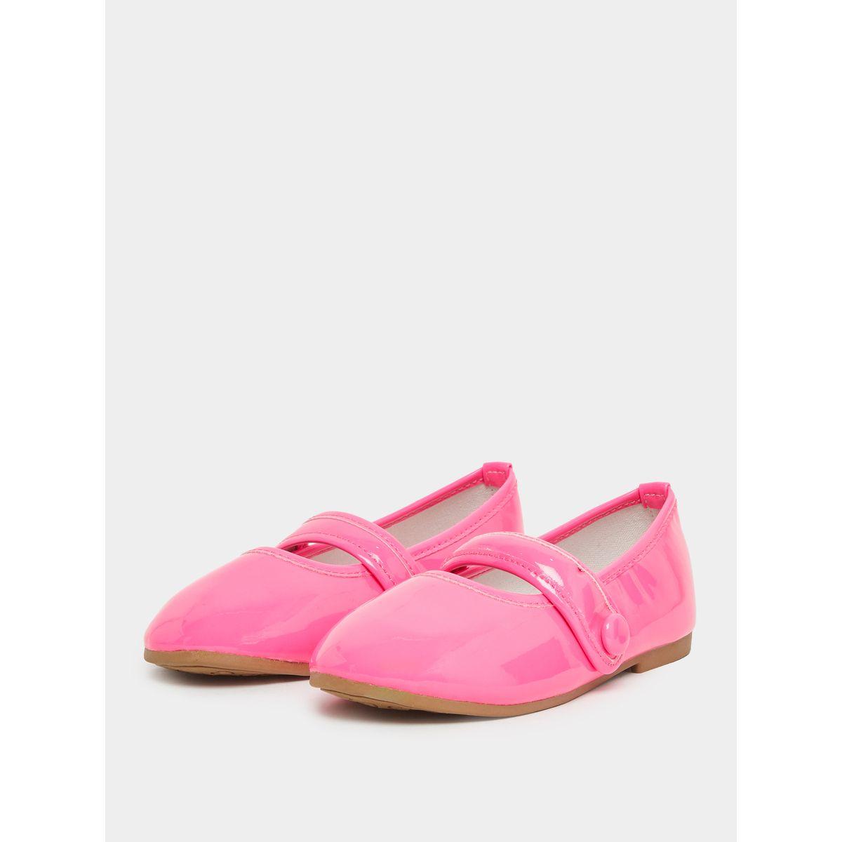 Styli Solid Ballerinas with Hook and Loop Closure-girls-shoes-ballerinas-image-2