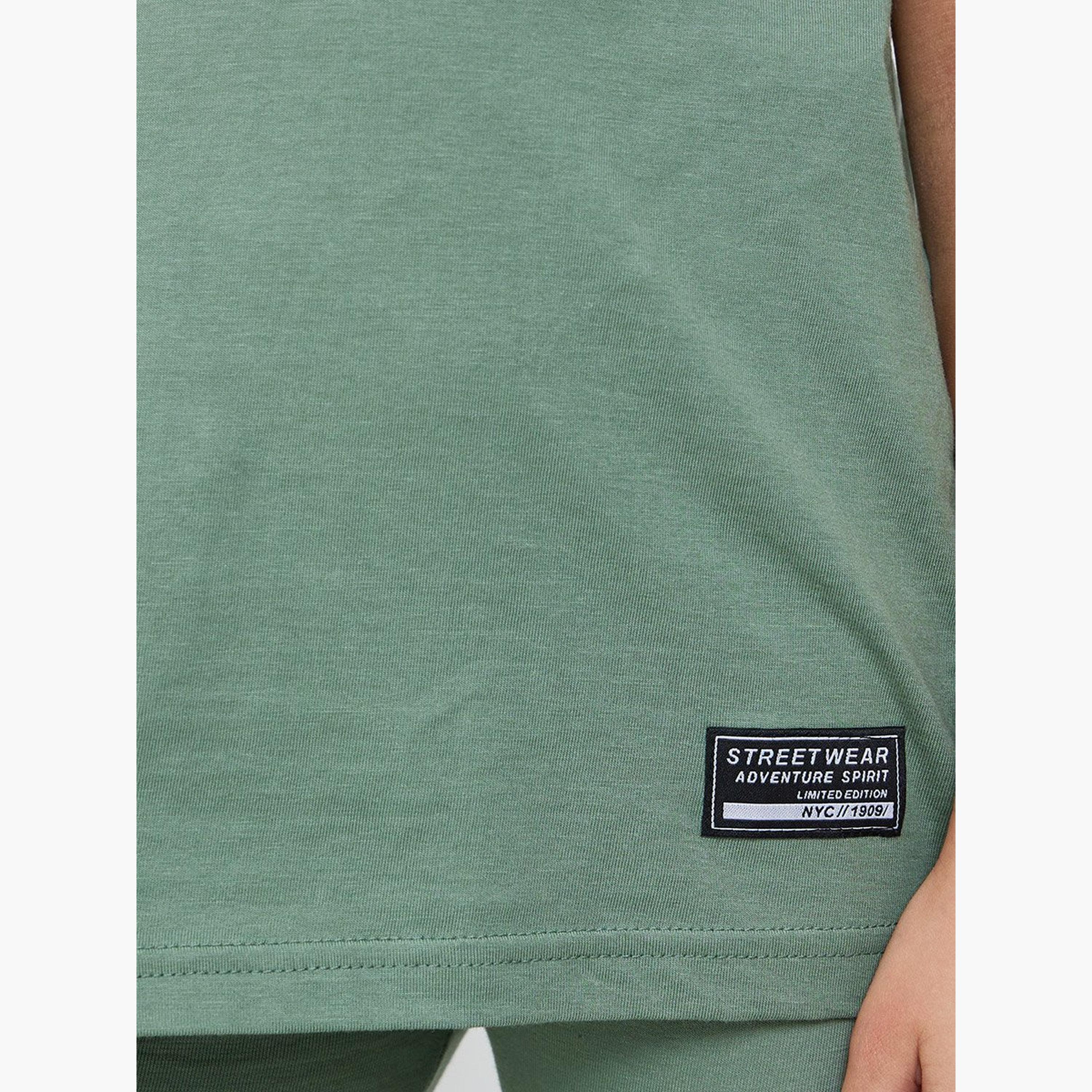 Styli Girls Green Oversized T-Shirt and Leggings Set-girls-clothing-setsandcoords-image-3