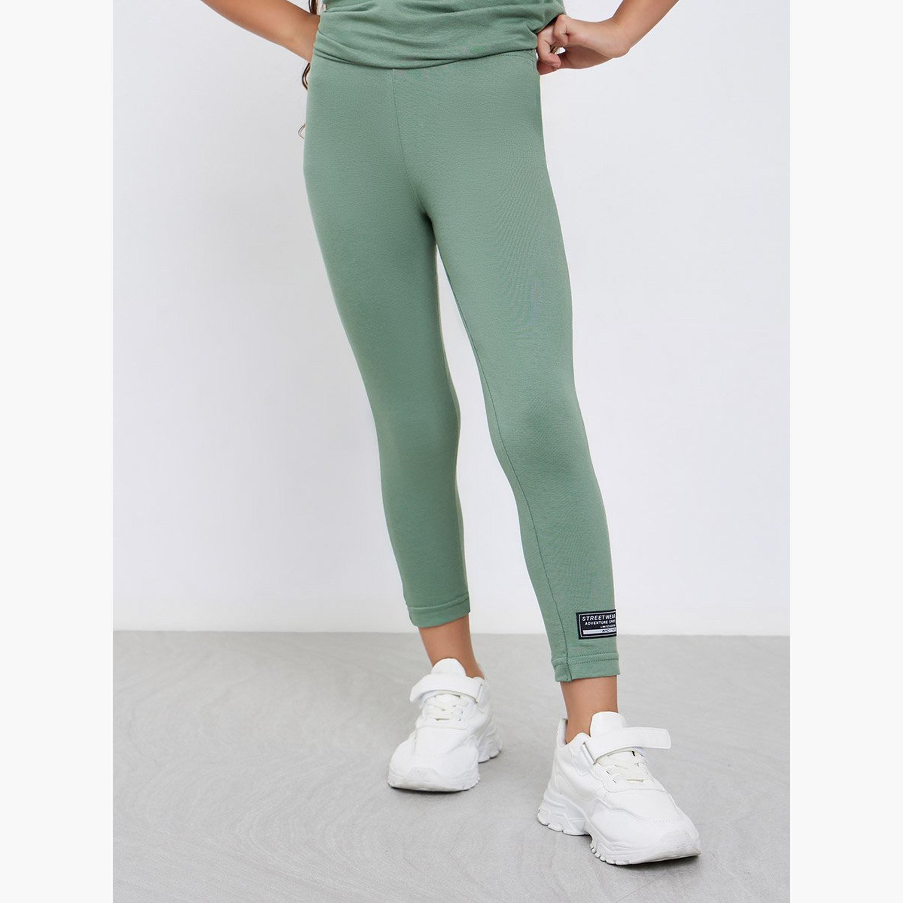 Styli Girls Green Oversized T-Shirt and Leggings Set-girls-clothing-setsandcoords-image-5