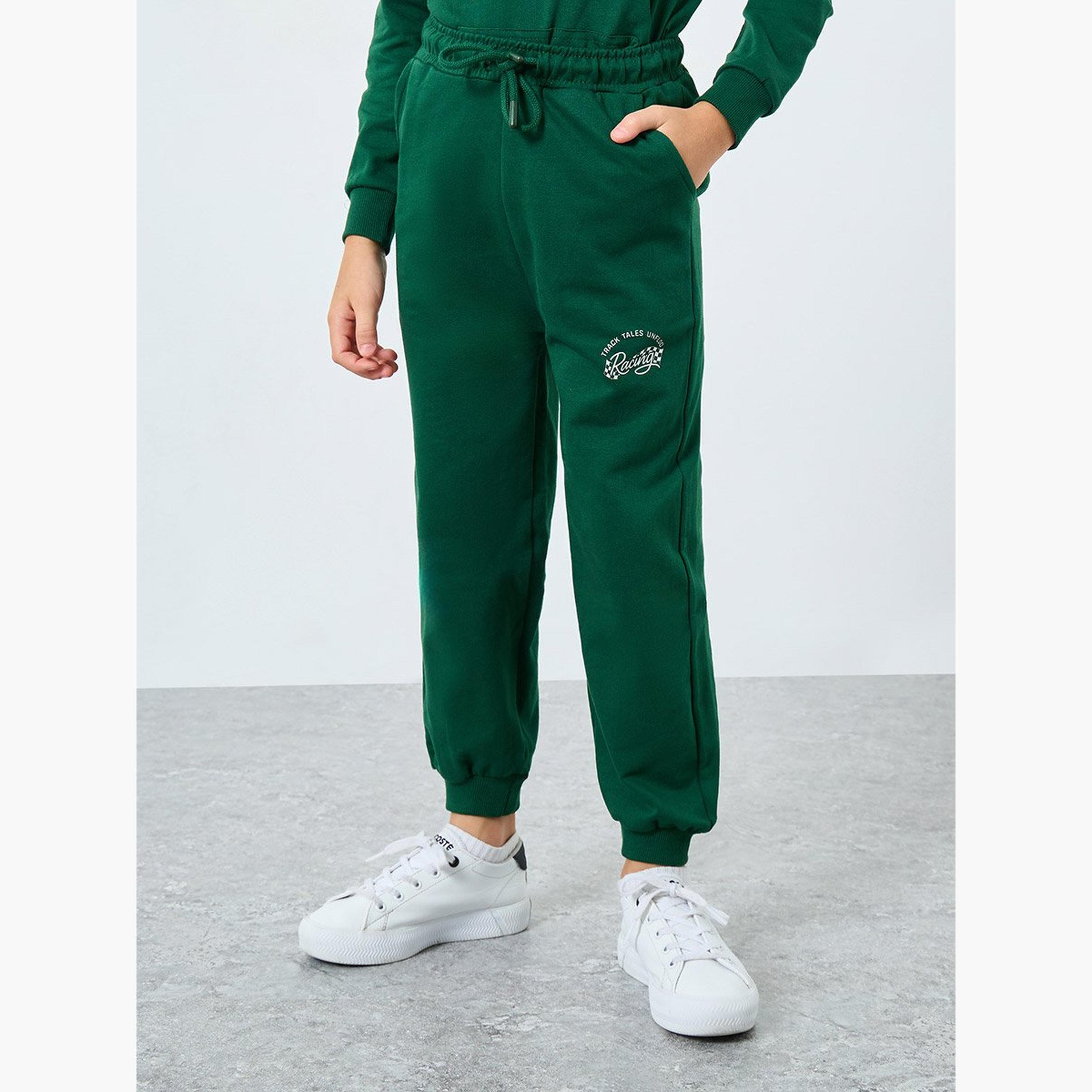 ستايلي - طقم هودي وبنطال رياضي مطبوع عليه رسومات لون أخضر للأولاد-boys-clothing-setsandcoords-image-4