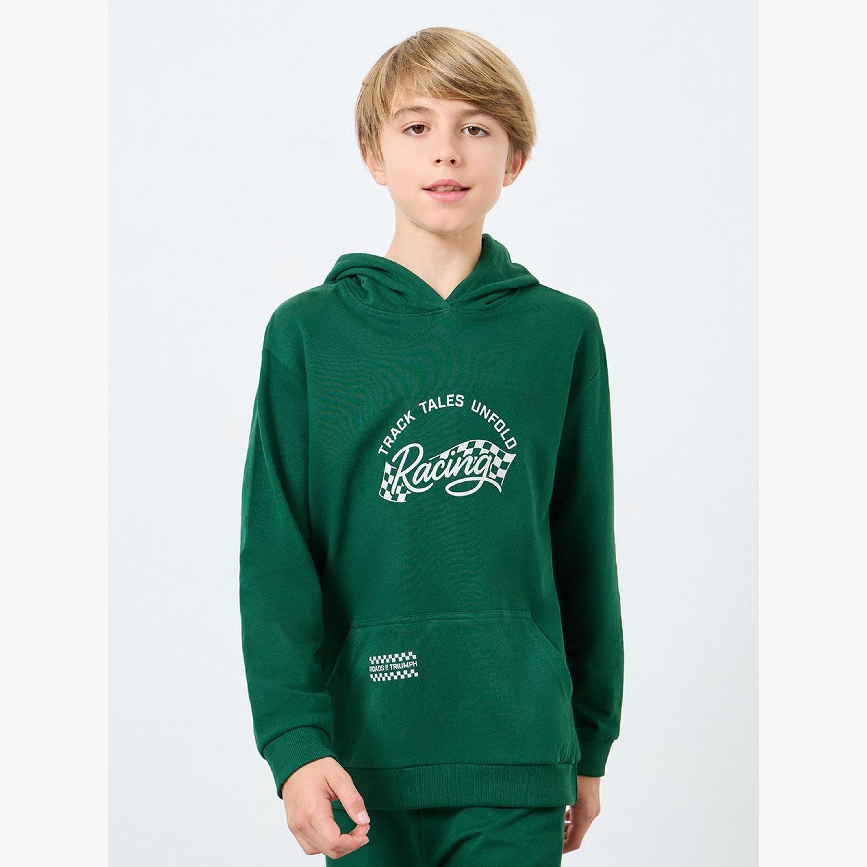 ستايلي - طقم هودي وبنطال رياضي بطبعة سباق خضراء للمراهقين-boys-clothing-setsandcoords-image-2