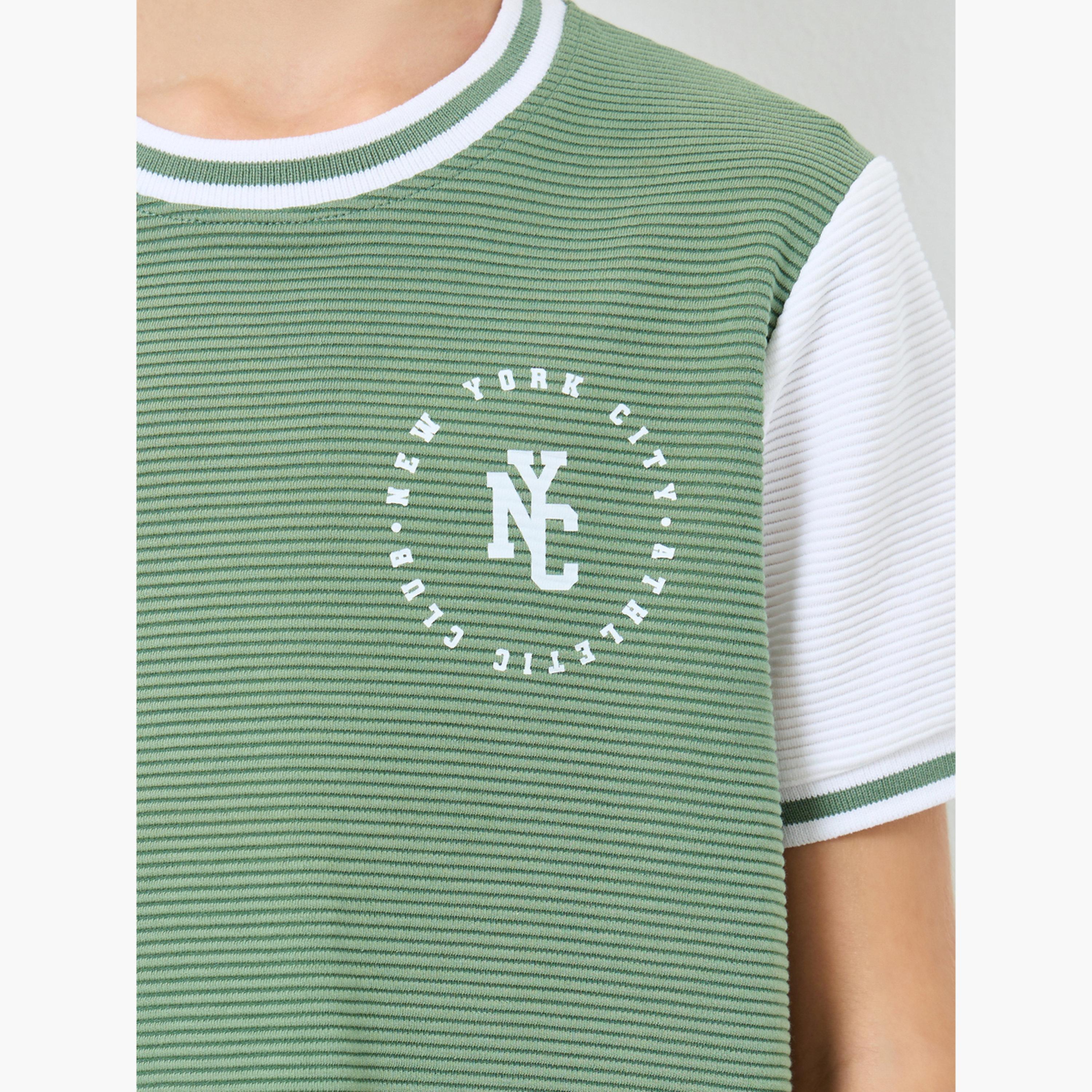 Styli Teens Color Block New York City - Athletic Club Print T-Shirt and Short Set-boys-clothing-setsandcoords-image-3
