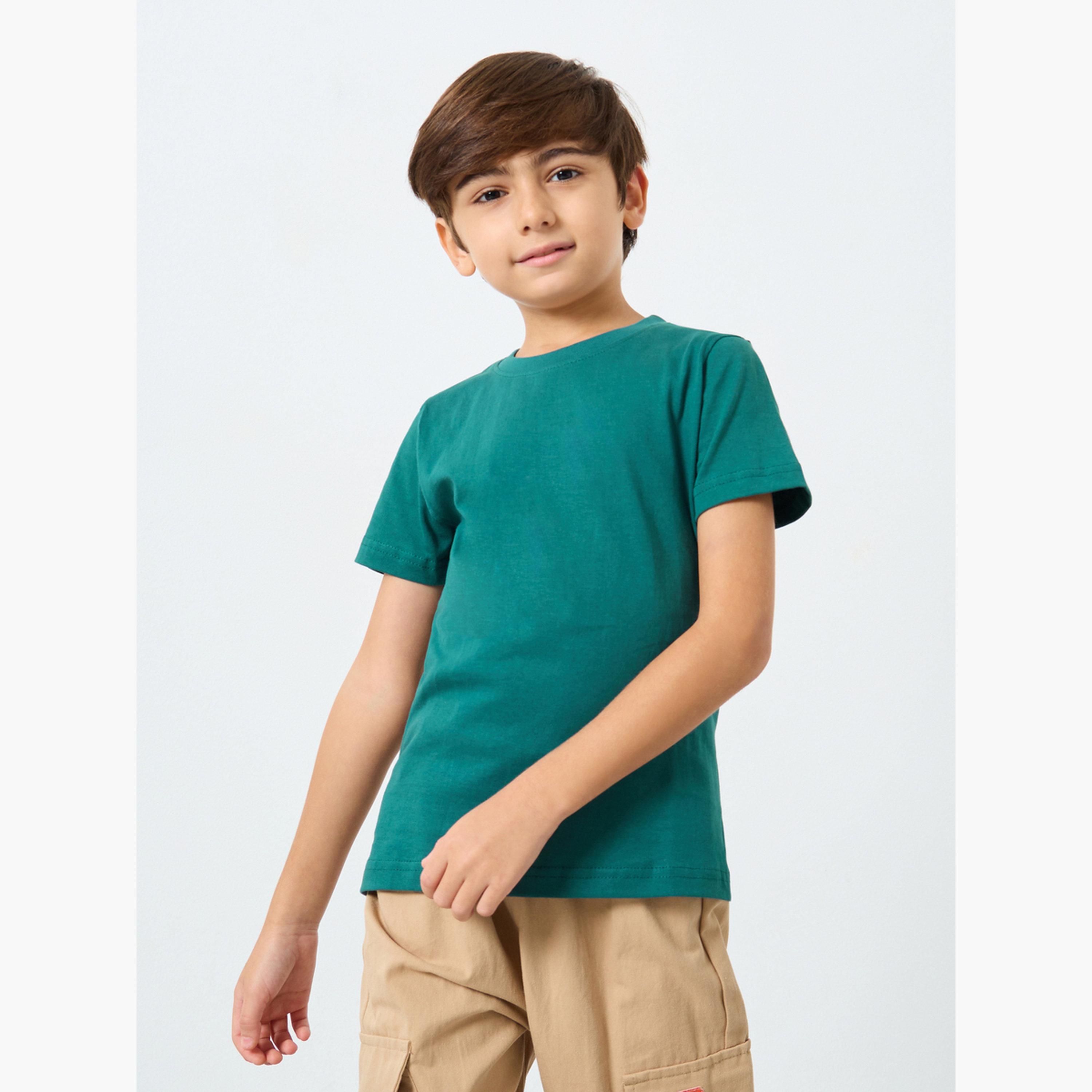 Styli Kids Green Cotton T-Shirt-boys-clothing-tshirtsandpolos-image-1