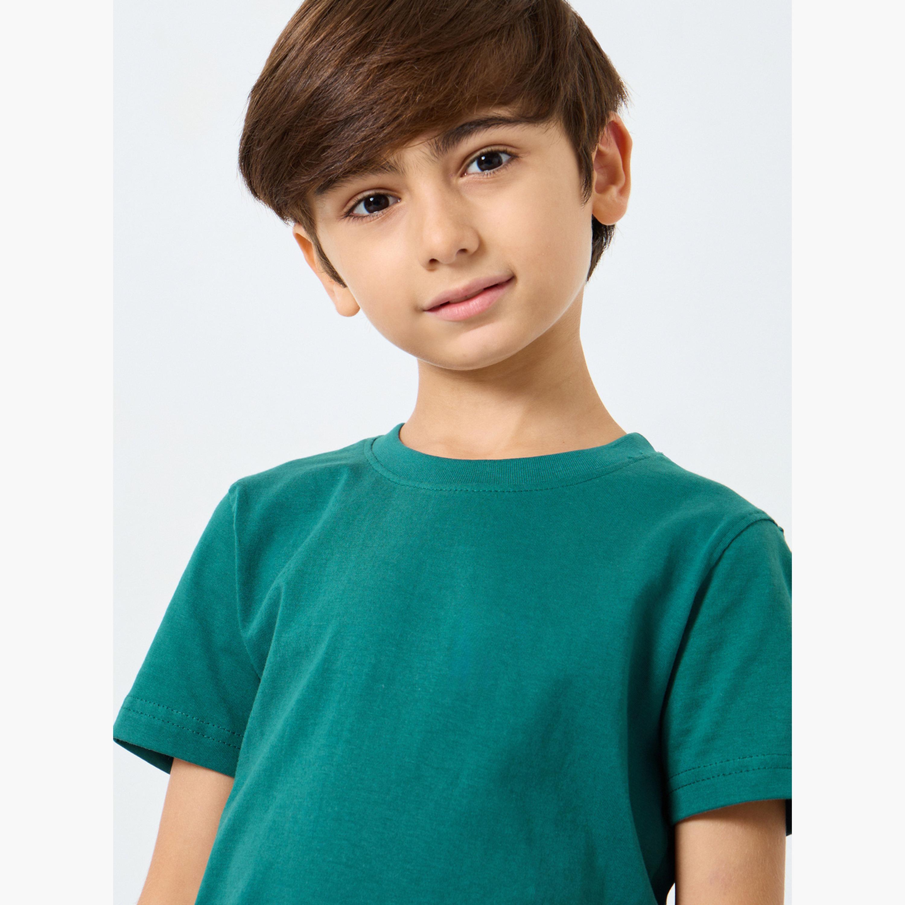 تيشيرت قطني بأكمام قصيرة وياقة دائرية-boys-clothing-tshirtsandpolos-image-4