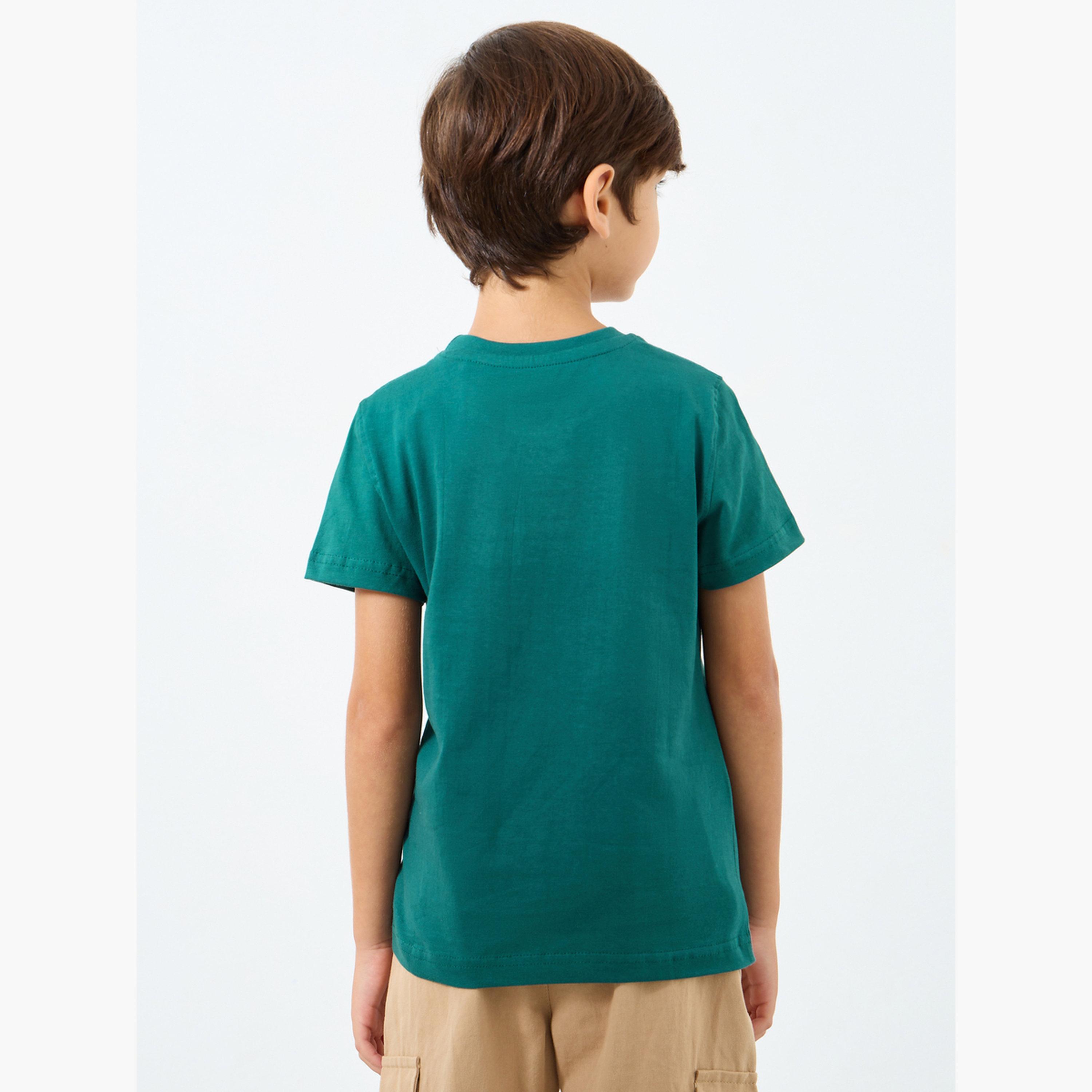 تيشيرت قطني بأكمام قصيرة وياقة دائرية-boys-clothing-tshirtsandpolos-image-5