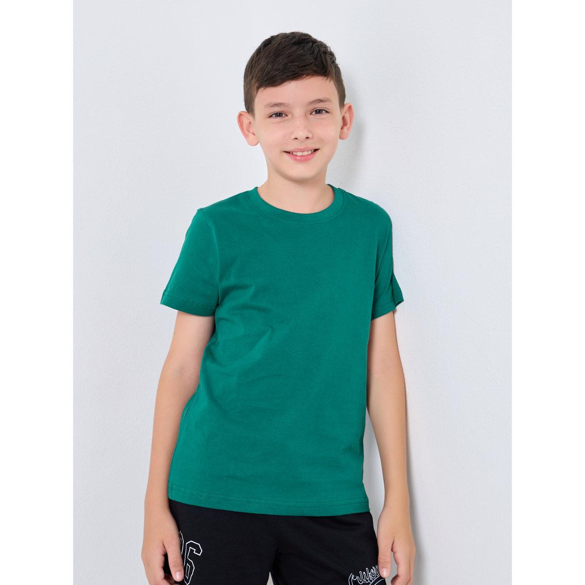 Styli Green Cotton Regular Fit T-Shirt-boys-clothing-tshirtsandpolos-image-1