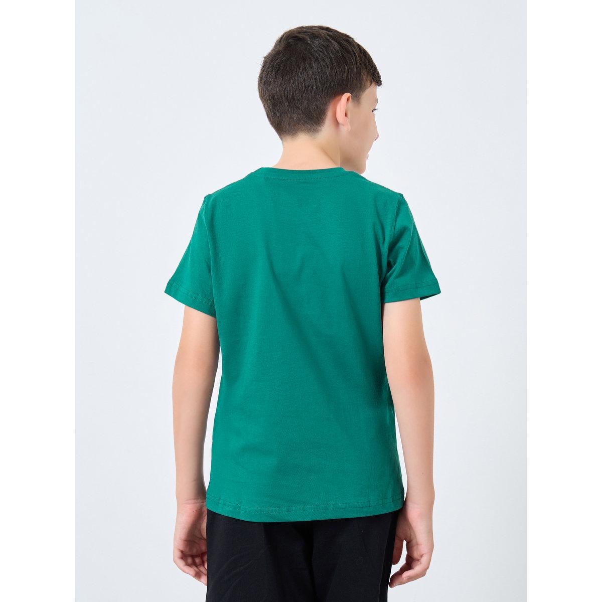 Styli Green Cotton Regular Fit T-Shirt-boys-clothing-tshirtsandpolos-image-4