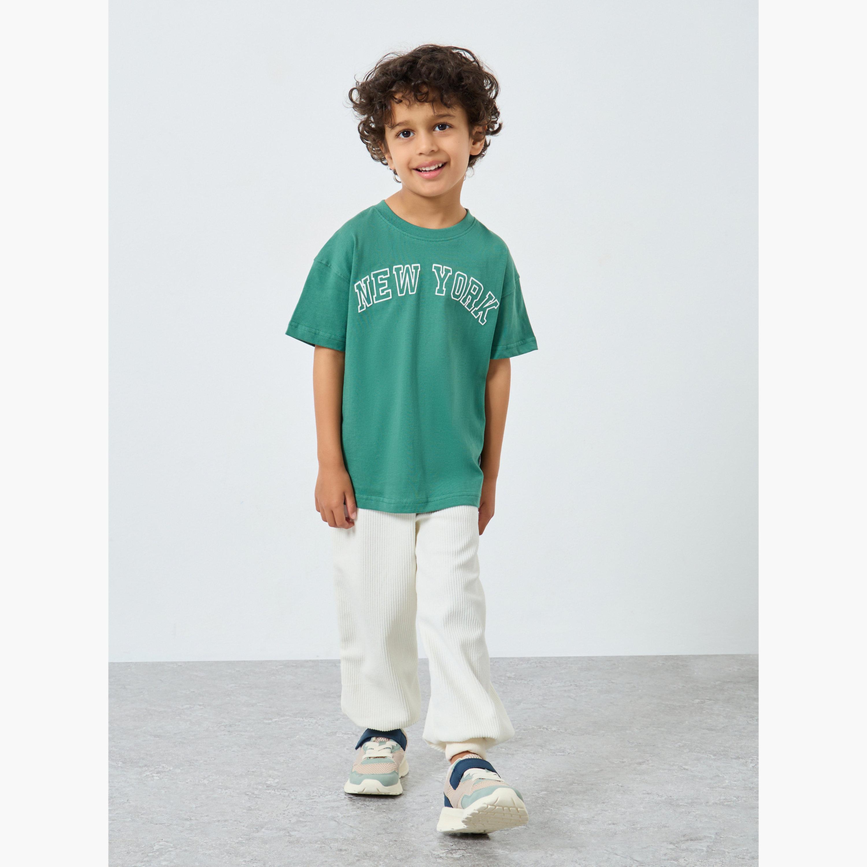 تيشيرت واسع بطبعة جرافيك وأكمام قصيرة-boys-clothing-tshirtsandpolos-image-2