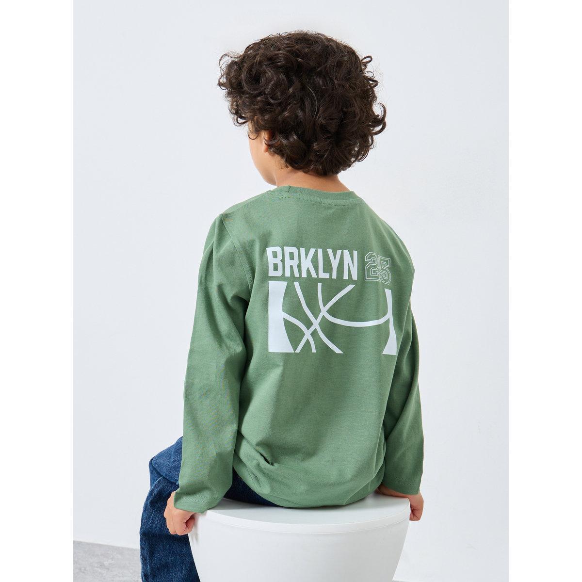 Styli Boys Green Graphic Long Sleeve T-Shirt-boys-clothing-tshirtsandpolos-image-1