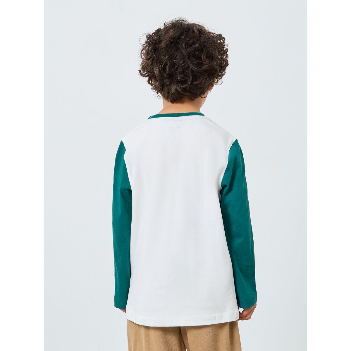 Styli Boys Contrast Sleeve T-Shirt with Graphic Print-boys-clothing-tshirtsandpolos-image-3