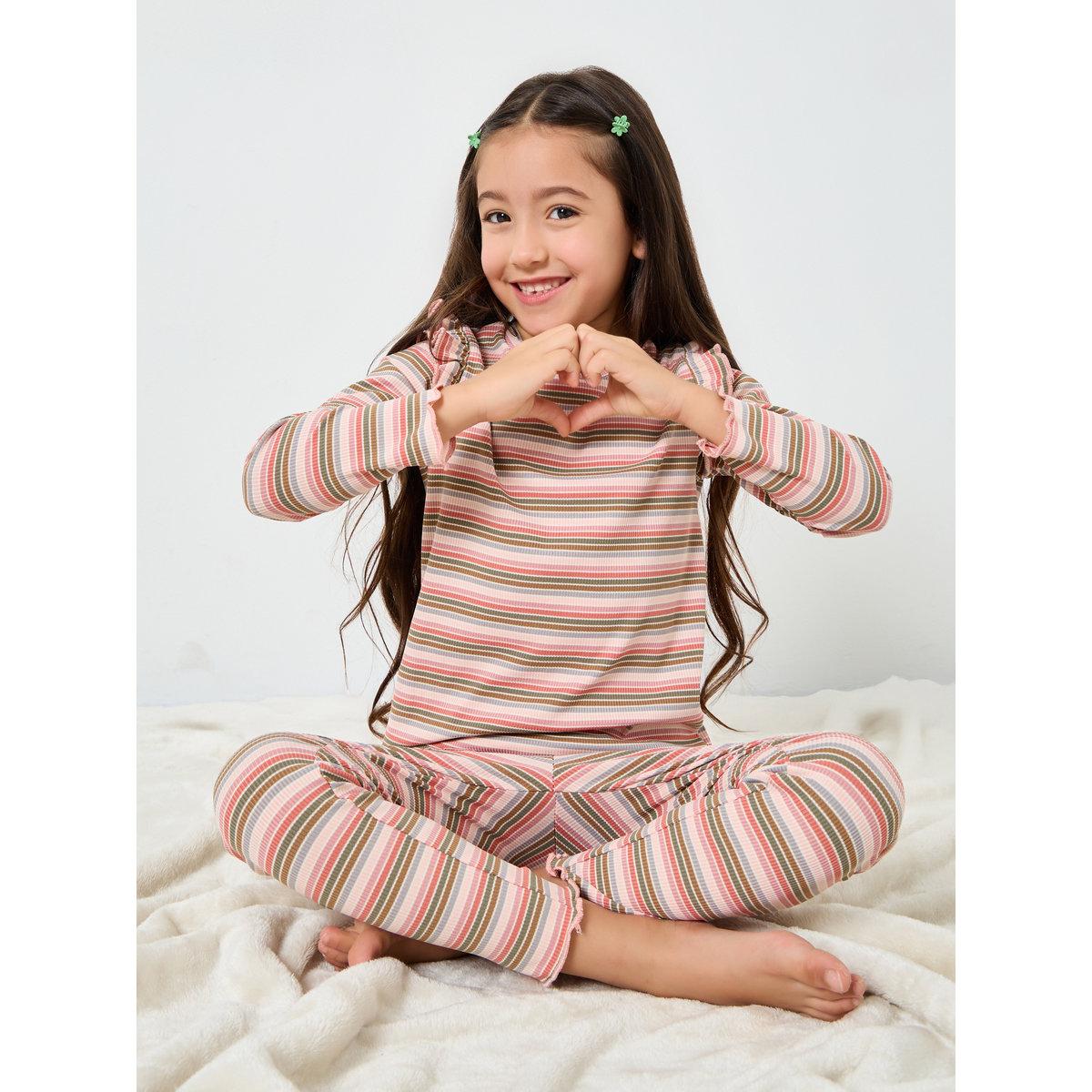 طقم من بنطال بيجاما وبلوزة مخططة-girls-clothing-nightwear-image-1