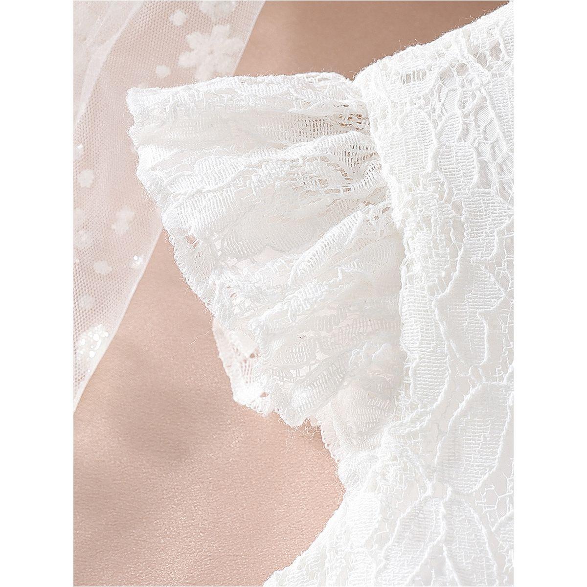 Styli Lace Ruffled Sleeve Bow Detail Knee Length Dress-girls-clothing-dressesandjumpsuits-image-5
