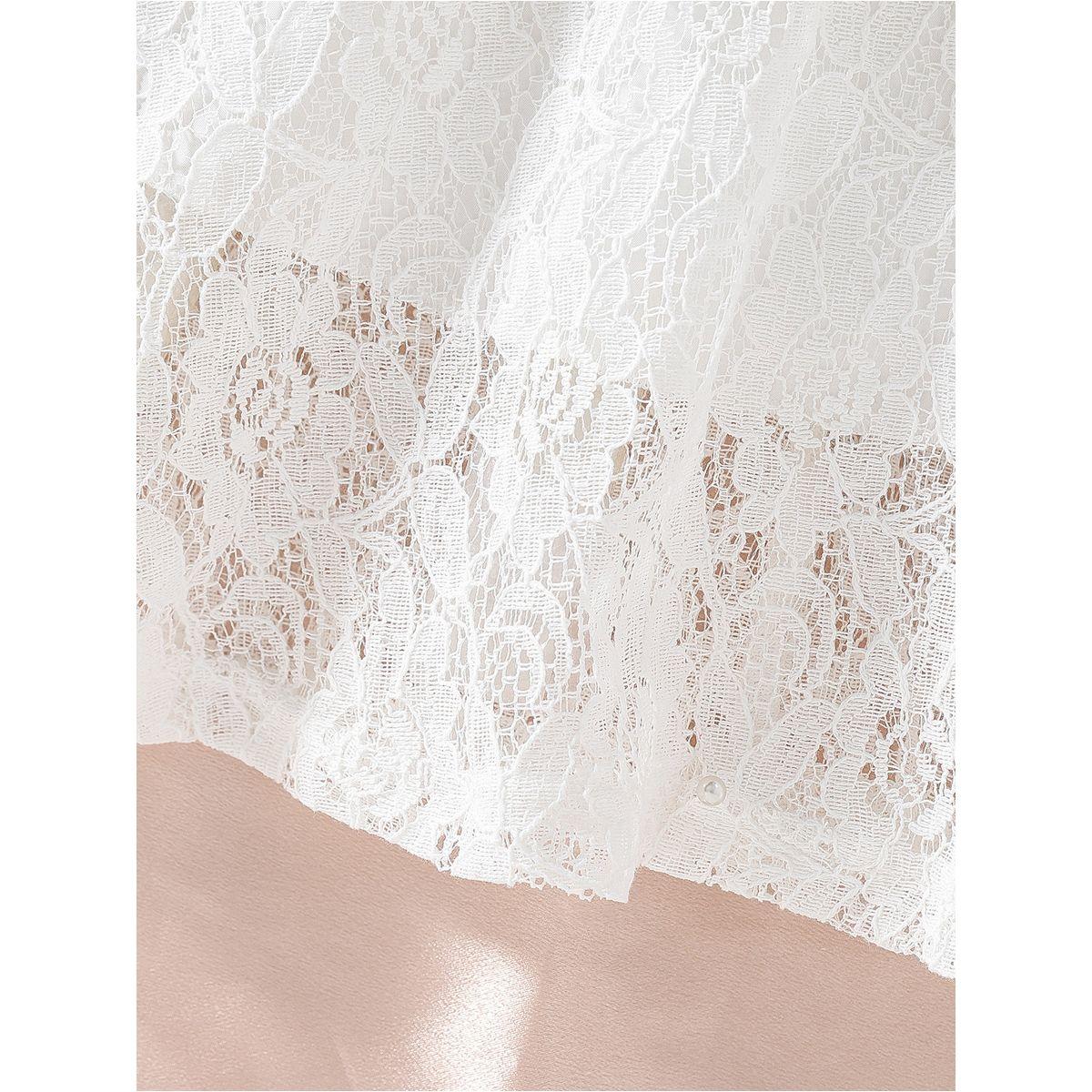 Styli Lace Ruffled Sleeve Bow Detail Knee Length Dress-girls-clothing-dressesandjumpsuits-image-6