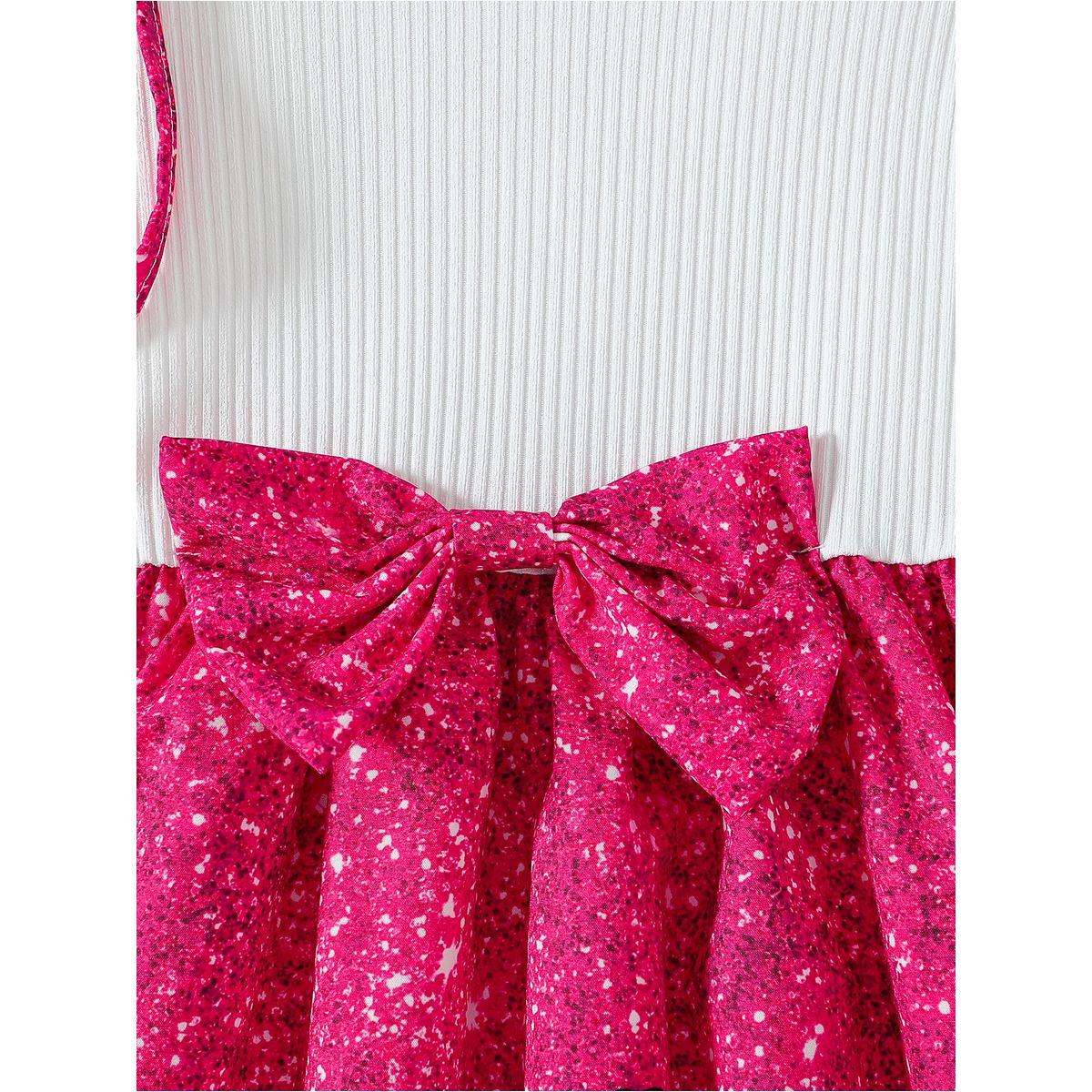 Styli Embellished Color Block Round Neck Knee-Length Dress with Bag-girls-clothing-dressesandjumpsuits-image-3