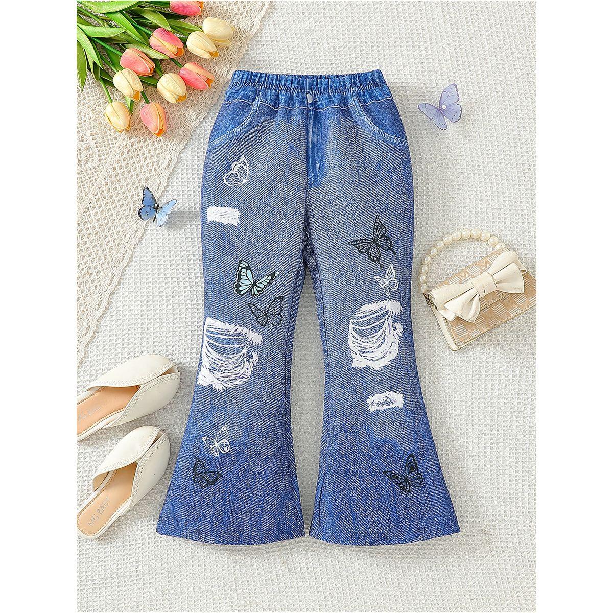 Styli Elastic Waistband Printed Flared Pants-girls-clothing-bottoms-trousers-image-1