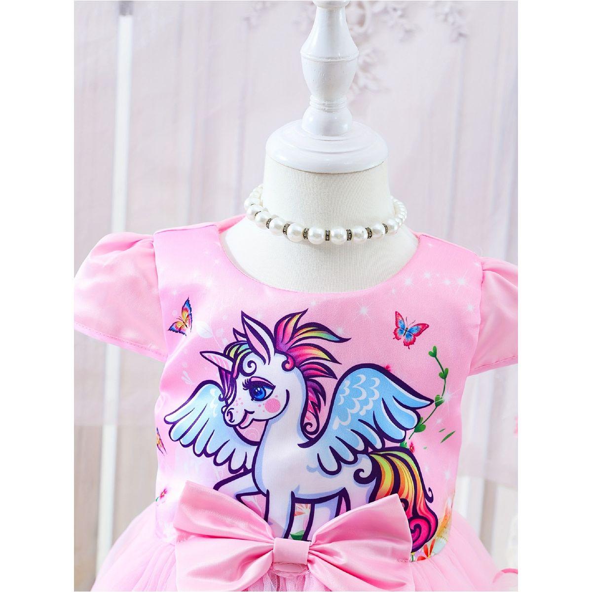 فستان بطول الركبة بطبعة جرافيك وأكمام منفوخة-girls-clothing-dressesandjumpsuits-image-2