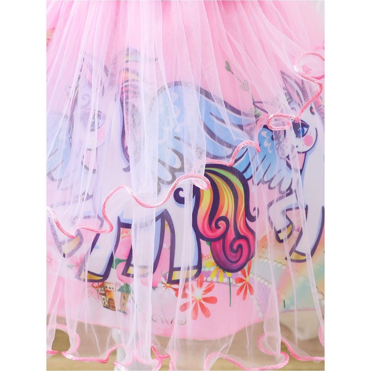 Styli Graphic Print Puff Sleeve Bow Detail Knee Length Dress-girls-clothing-dressesandjumpsuits-image-3
