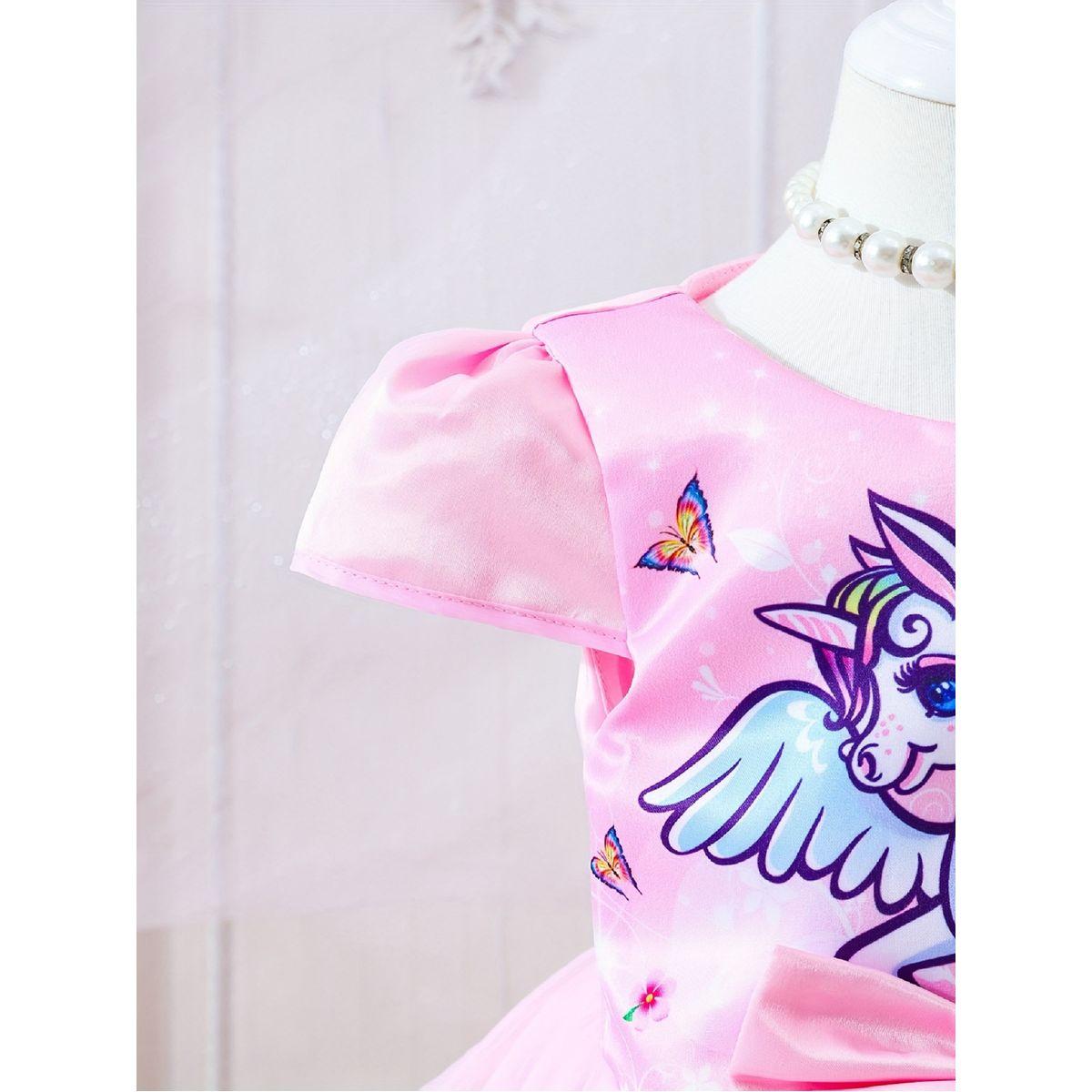 فستان بطول الركبة بطبعة جرافيك وأكمام منفوخة-girls-clothing-dressesandjumpsuits-image-5