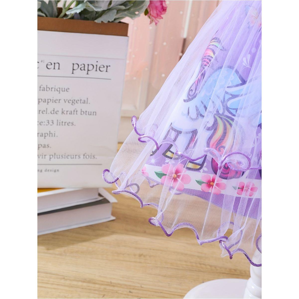 Styli Graphic Print Bow Detail Ruffle Hem Knee Length Dress-girls-clothing-dressesandjumpsuits-image-4