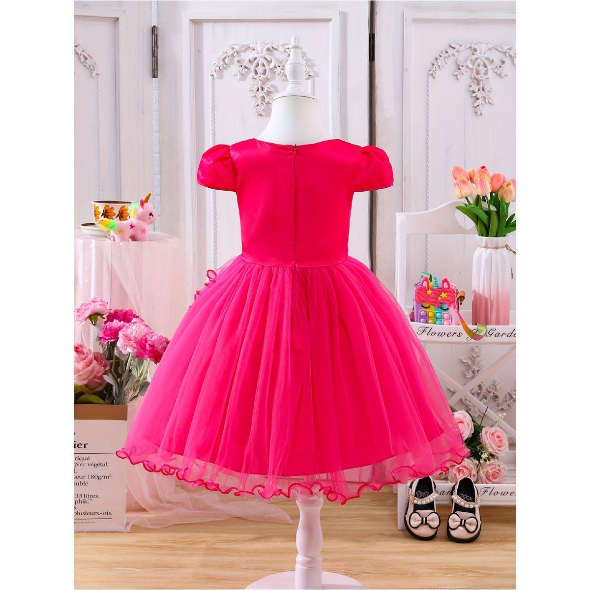 فستان بطول الركبة بطبعة جرافيك وأكمام منفوخة-girls-clothing-dressesandjumpsuits-image-2