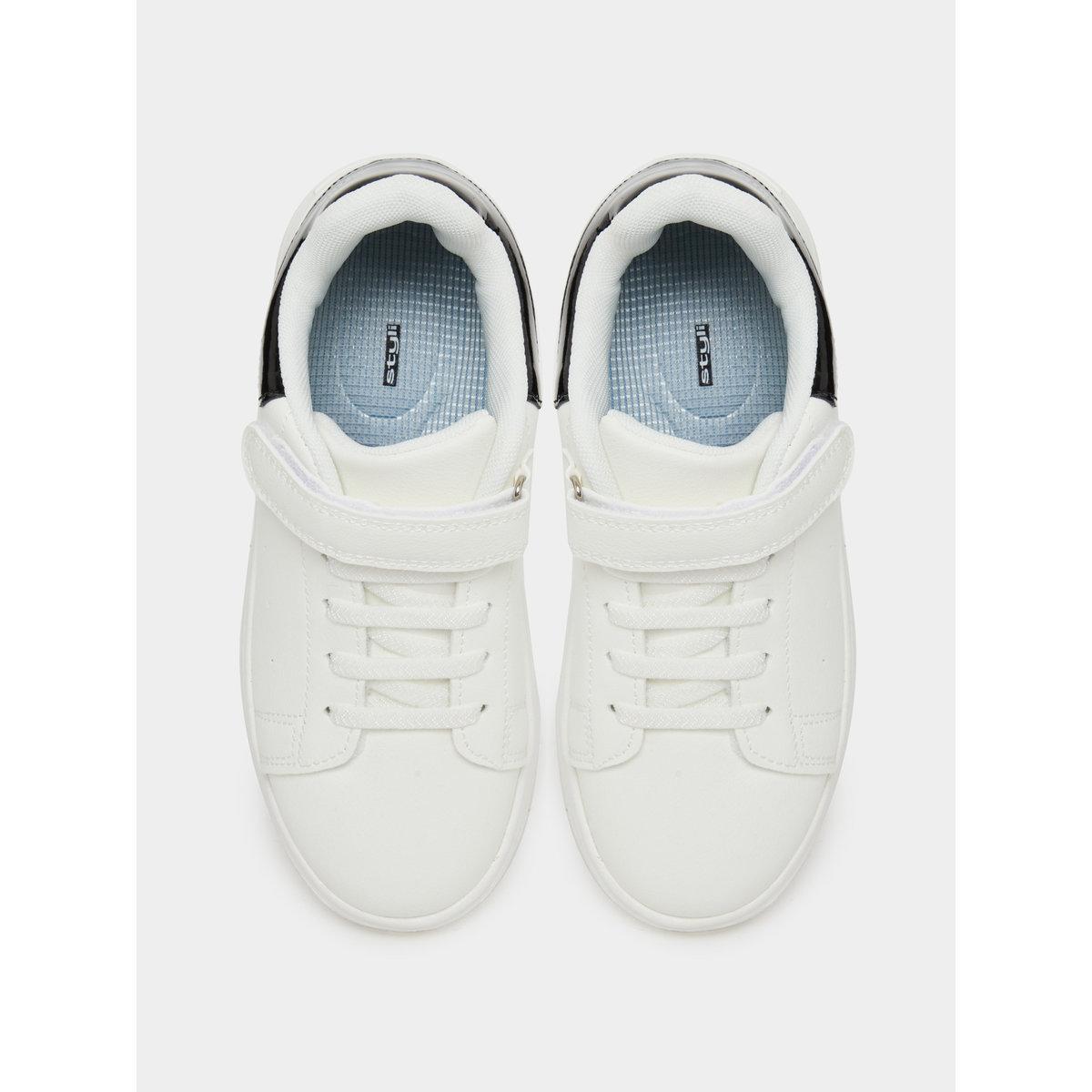 Styli White Sneakers with Hook and Loop Closure-boys-shoes-sneakers-image-5