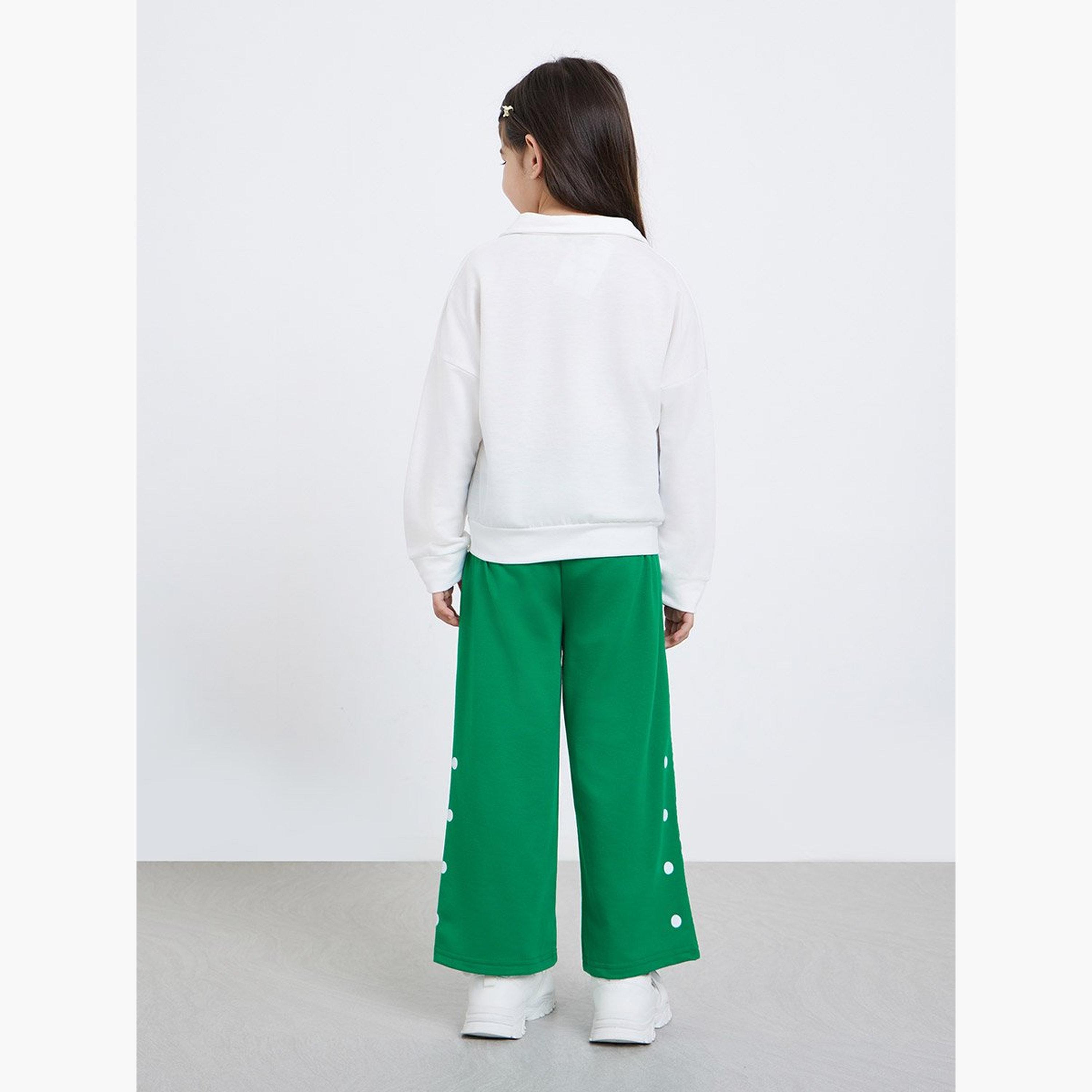 Styli Girls Solid Collared Top and Joggers Set-girls-clothing-setsandcoords-image-4