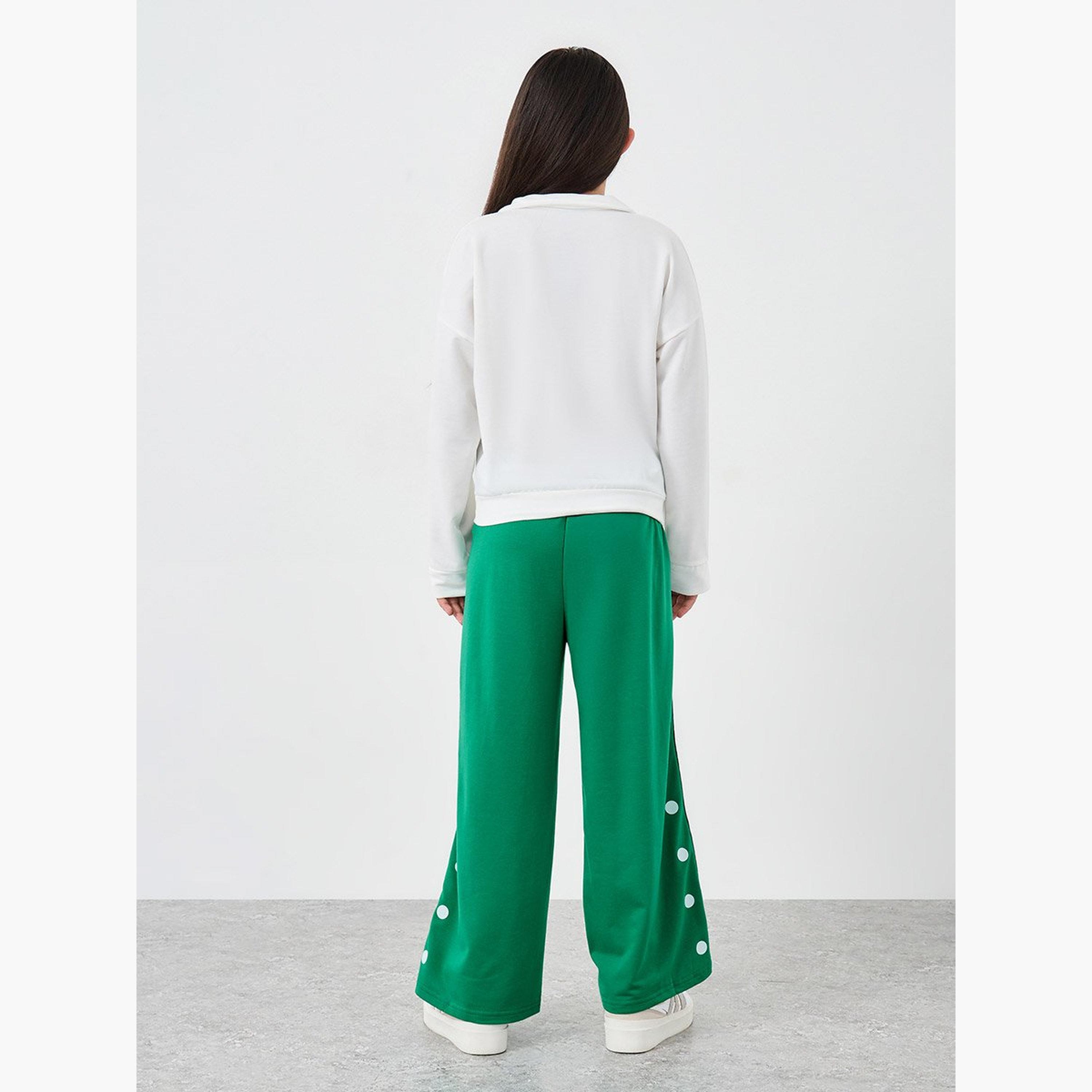 Styli Teen Solid Collared Top and Joggers Set-girls-clothing-setsandcoords-image-4