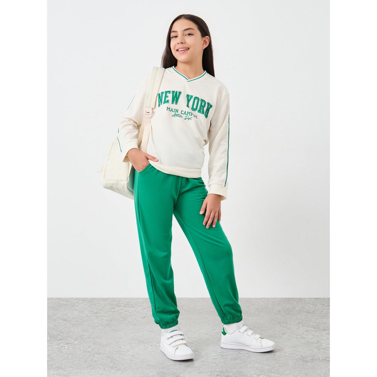 طقم منسق من جوغر وسويت شيرت بطبعة جرافيك-girls-clothing-setsandcoords-image-1