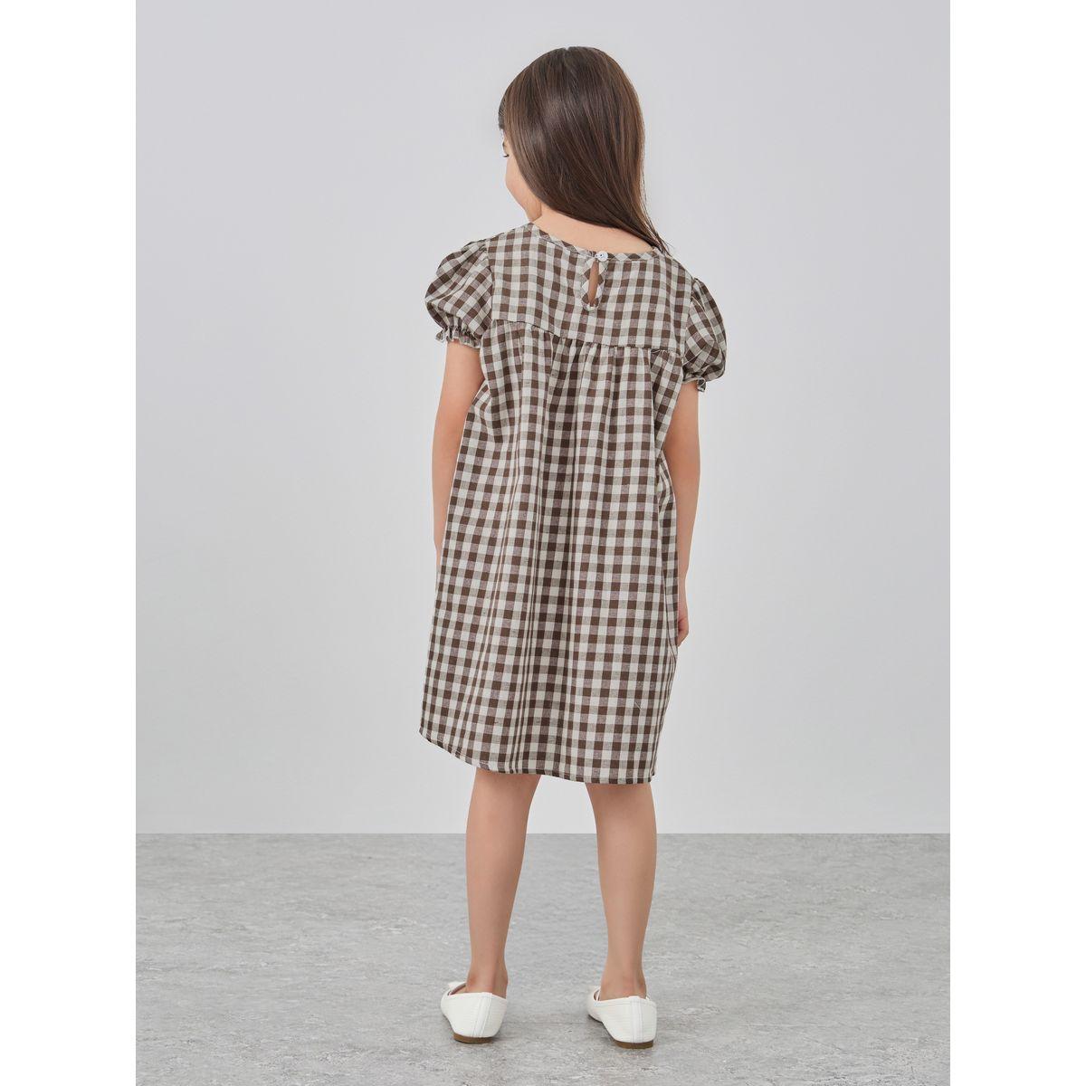 Styli Gingham Checked Round Neck Dress-girls-clothing-dressesandjumpsuits-image-4