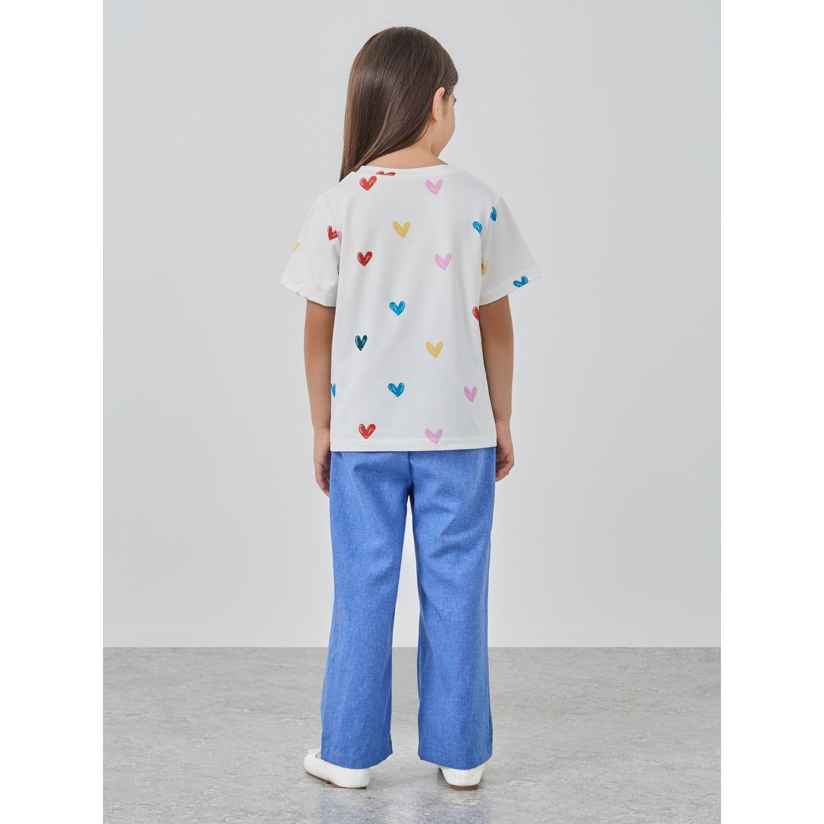 Styli Heart Print Round Neck T-Shirt-girls-clothing-tshirts-image-4