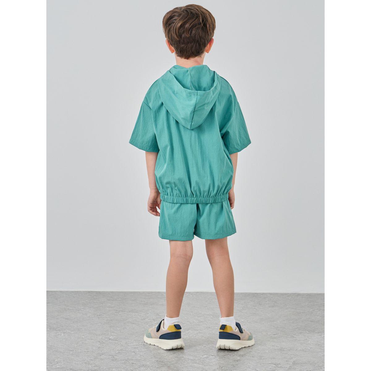 Styli Hooded Zip Front Pocket Detail Top and Shorts Set-boys-clothing-setsandcoords-image-5